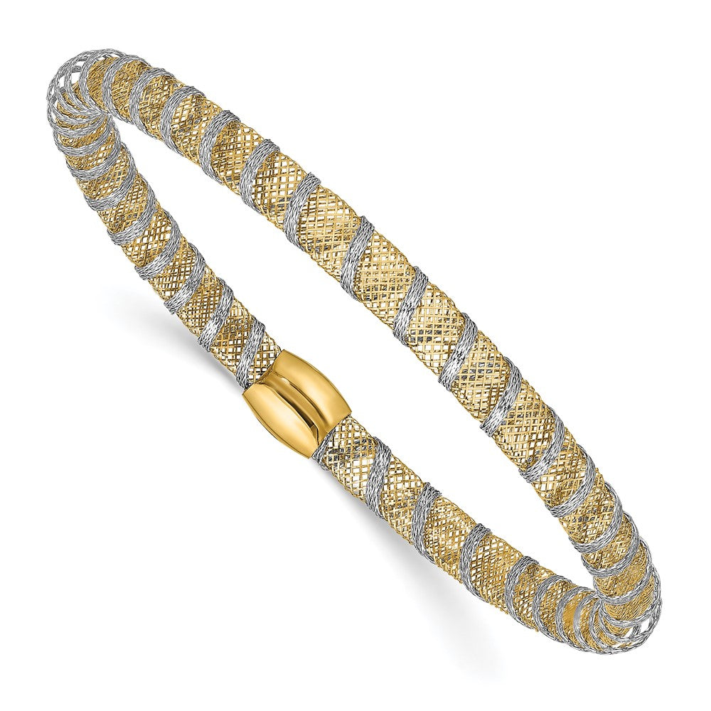 Leslie's 14K Two-tone Wrapped Polished Stretch BangleLF1460