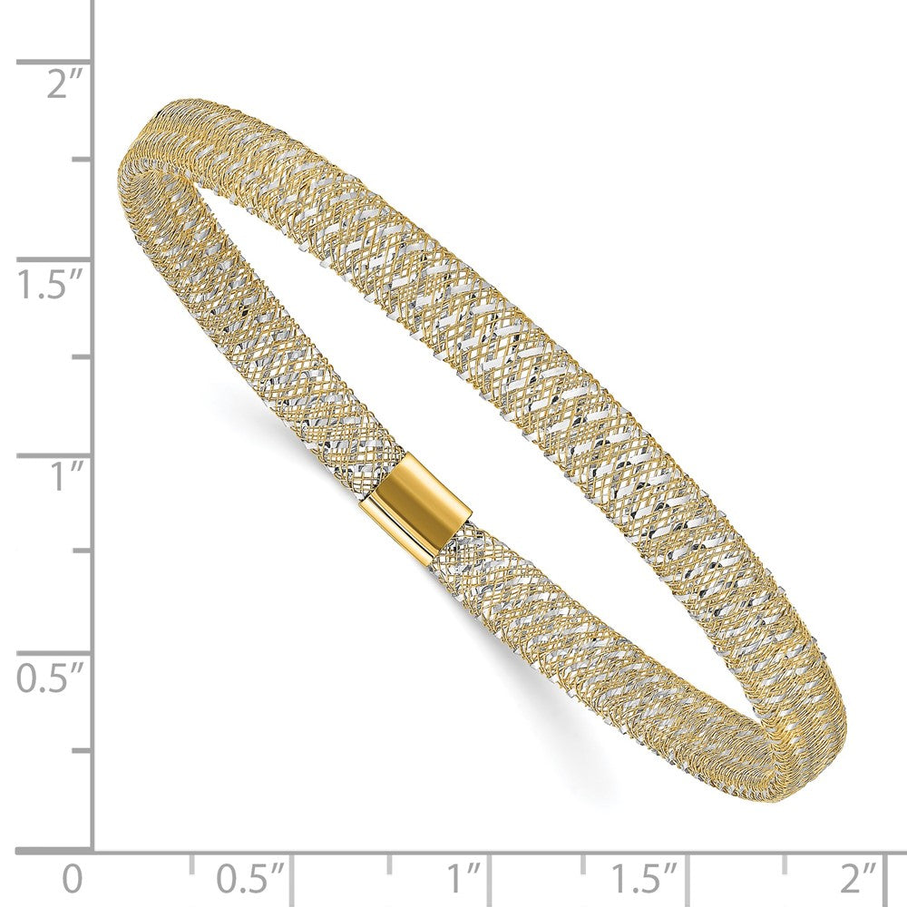 Leslie's 14K Two-tone Polished Stretch BangleLF1461