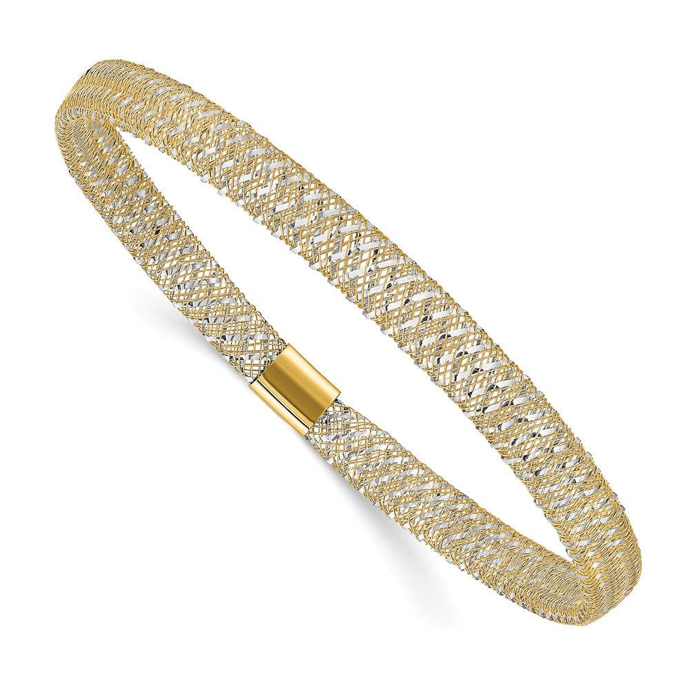 Leslie's 14K Two-tone Polished Stretch BangleLF1461