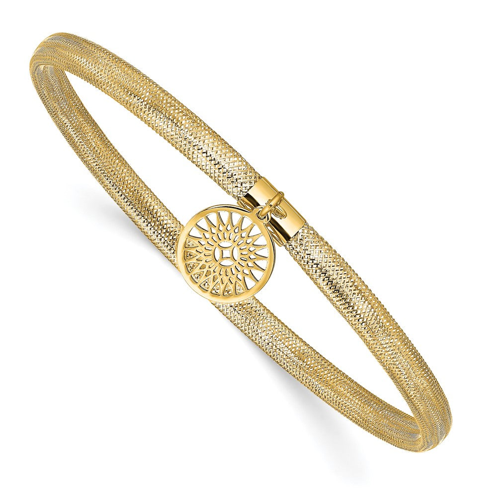 Leslie's 14K Polished Sun Charm Stretch BangleLF1464