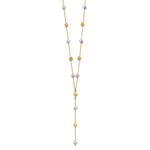 Load image into Gallery viewer, Leslie&#39;s 14K Two-Tone  Polished Adjustable Beaded Y-Drop NecklaceLF1465-17.5
