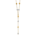 Load image into Gallery viewer, Leslie&#39;s 14K Two-Tone  Polished Adjustable Beaded Y-Drop NecklaceLF1465-17.5
