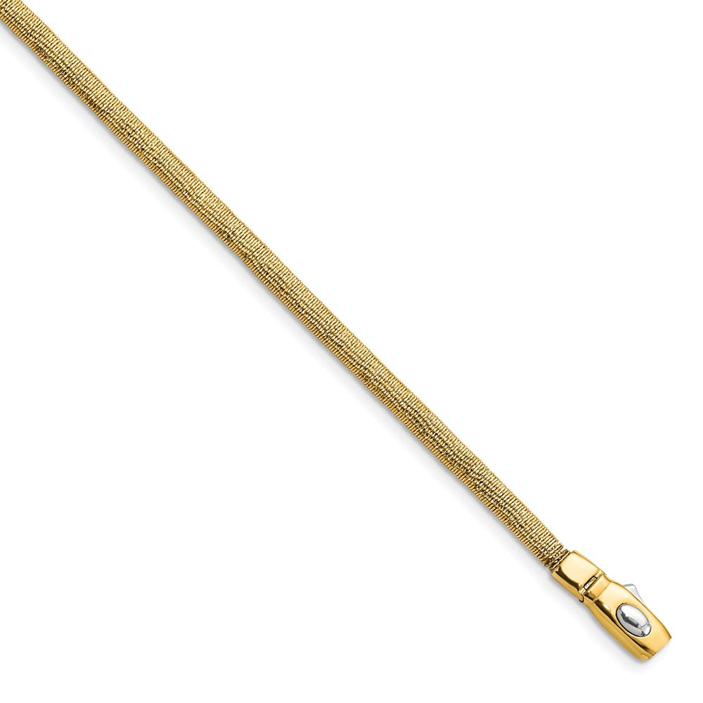 Leslie's 14K Rhodium-plated Polished D/C Reversible BraceletLF1471-7.5