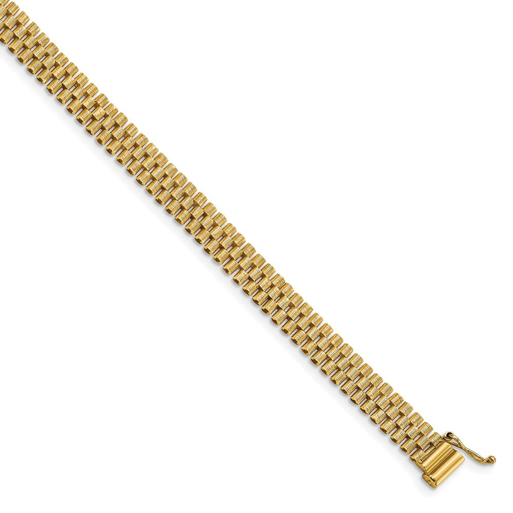Leslie's 14K Polished Textured BraceletLF1472-7.5
