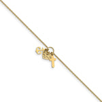 Load image into Gallery viewer, Leslie&#39;s 14k Polished D/C Cross Heart Anchor w/ 1in ext. AnkletLF1478-9
