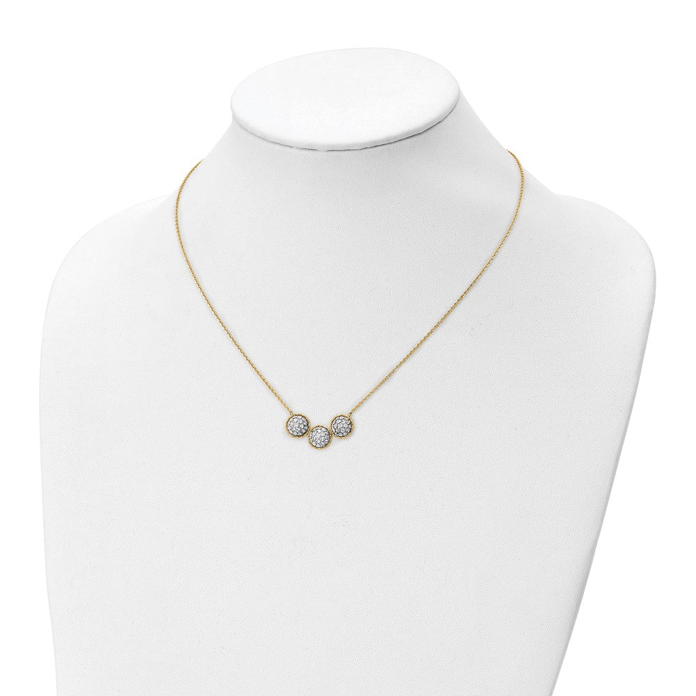 Leslie's 14k Two-tone Polished Textured NecklaceLF1479-18