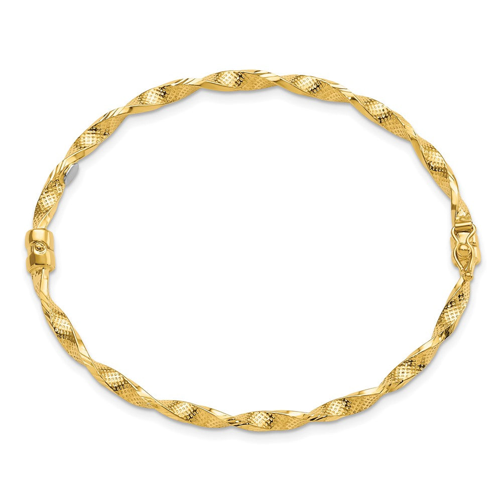 Leslie's 14K Polished Textured Twisted Hinged BangleLF1481