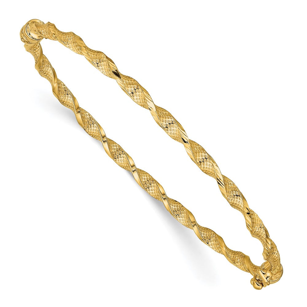Leslie's 14K Polished Textured Twisted Hinged BangleLF1481
