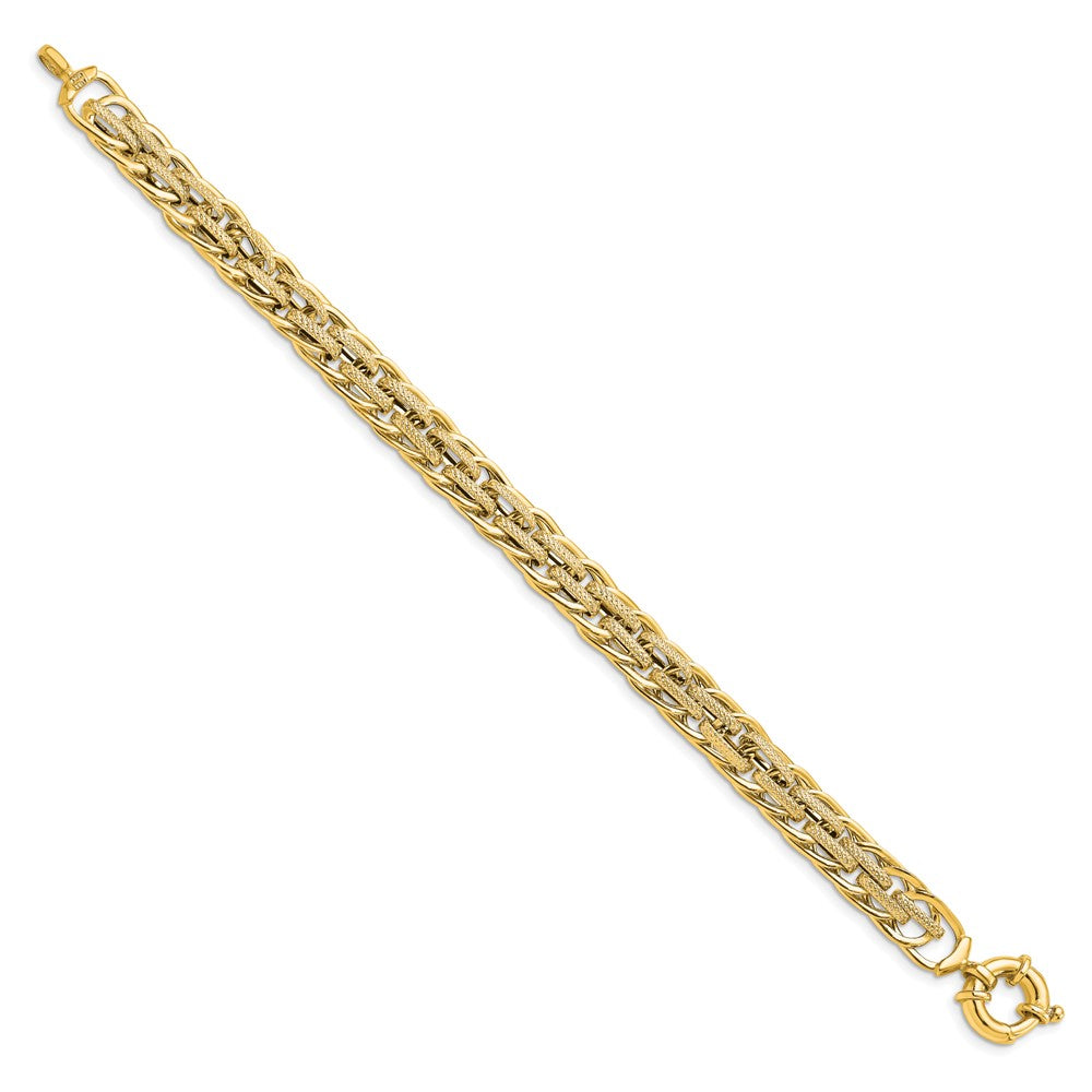 Leslie's 14K Polished Textured Fancy Link BraceletLF1486-7.5