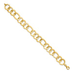 Load image into Gallery viewer, Leslie&#39;s 14K Polished Textured Fancy Link BraceletLF1488-7.75
