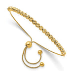 Load image into Gallery viewer, Leslie&#39;s 14K Polished D/C Beaded Bolo Adj. BraceletLF1489

