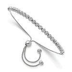 Load image into Gallery viewer, Leslie&#39;s 14K White Gold Polished D/C Beaded Bolo Adj. BraceletLF1489W
