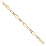 Load image into Gallery viewer, Leslie&#39;s 14K Two-tone Polished and D/C Link w/1/2in. ext. BraceletLF149-7.25
