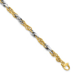 Load image into Gallery viewer, Leslie&#39;s 14K Two-tone Polished D/C Link w/ .5in ext. BraceletLF1500-7.5
