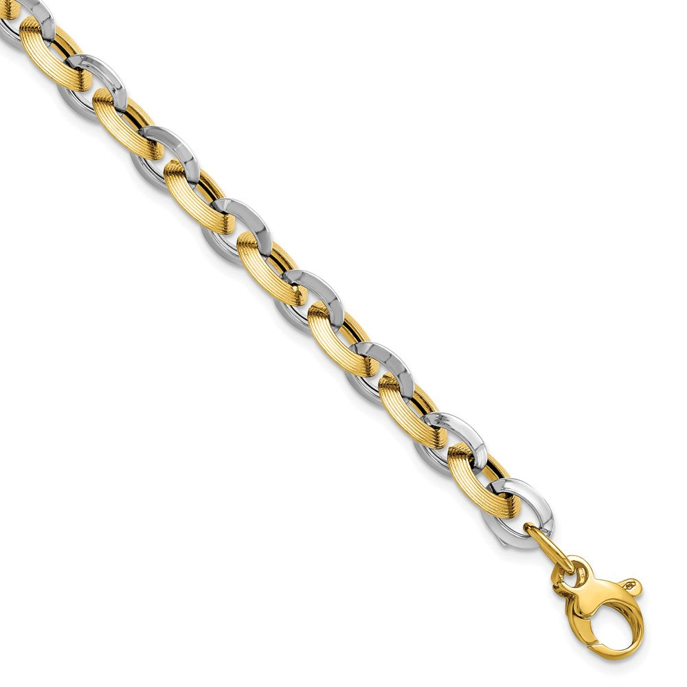Leslie's 14K Two-tone Polished Link w/ .5in ext. BraceletLF1501-7.5