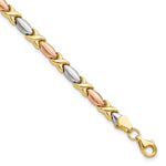 Load image into Gallery viewer, Leslie&#39;s 14K w/White &amp; Rose Gold Plating Polished &amp; Brushed X BraceletLF939-7.25

