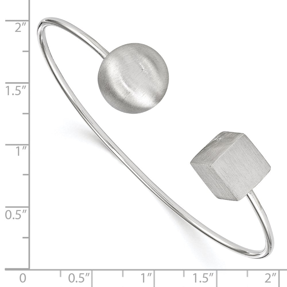 Leslie's Sterling Silver Rhodium-plated Radiant Essence Satin BangleQLF710