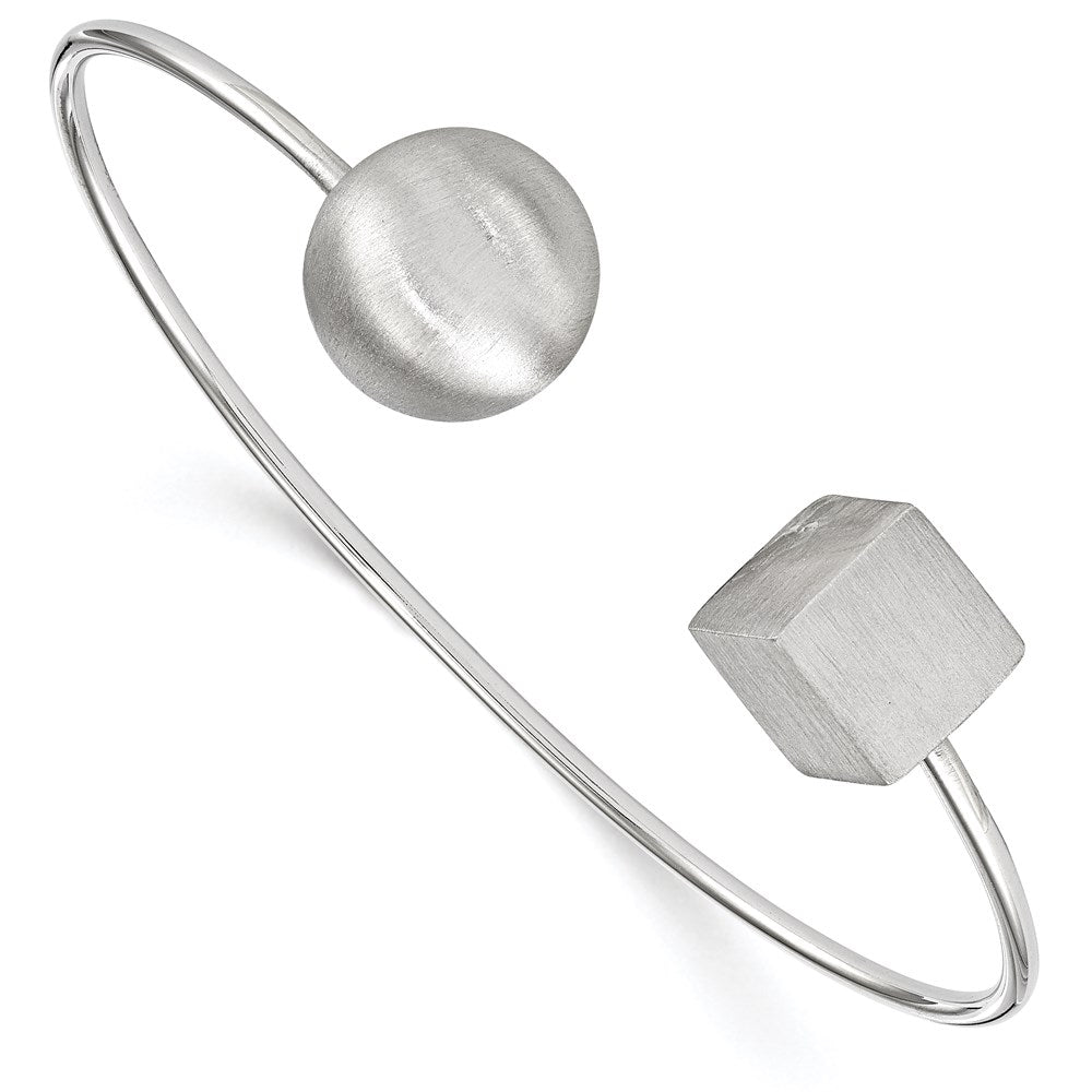 Leslie's Sterling Silver Rhodium-plated Radiant Essence Satin BangleQLF710