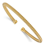 Load image into Gallery viewer, Leslie&#39;s Sterling Silver Gold-plated Polished Woven Cuff BangleQLF785
