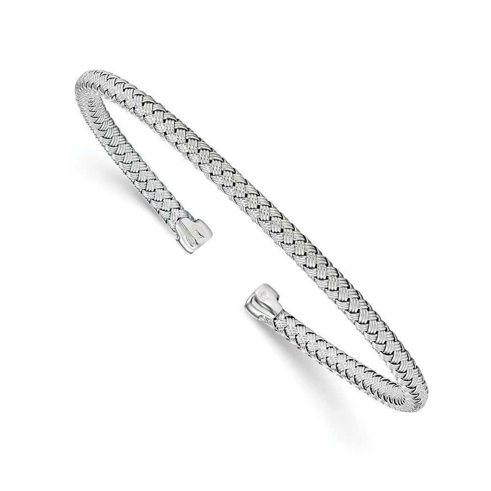 Leslie's Sterling Silver Polished Woven Cuff BangleQLF786