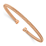 Load image into Gallery viewer, Leslie&#39;s Sterling Silver Rose Gold-plated Polished Woven Cuff BangleQLF787
