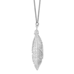 Load image into Gallery viewer, Leslie&#39;s Sterling Silver Rhodium-plated Leaf w/1in ext. NecklaceQLF816-16
