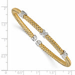 Load image into Gallery viewer, Leslie&#39;s Sterling Silver Gold-tone CZ Woven CuffQLF820

