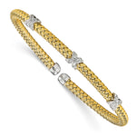 Load image into Gallery viewer, Leslie&#39;s Sterling Silver Gold-tone CZ Woven CuffQLF820
