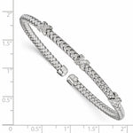 Load image into Gallery viewer, Leslie&#39;s Sterling Silver Rhodium-plated CZ Woven CuffQLF822
