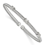 Load image into Gallery viewer, Leslie&#39;s Sterling Silver Rhodium-plated CZ Woven CuffQLF822
