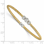 Load image into Gallery viewer, Leslie&#39;s Sterling Silver Gold-tone CZ Woven CuffQLF826
