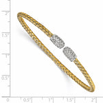 Load image into Gallery viewer, Leslie&#39;s Sterling Silver Gold-tone CZ Woven CuffQLF828
