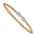 Load image into Gallery viewer, Leslie&#39;s Sterling Silver Gold-tone CZ Woven CuffQLF828
