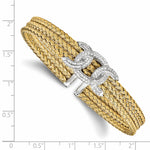 Load image into Gallery viewer, Leslie&#39;s Sterling Silver Gold-tone CZ Woven CuffQLF831
