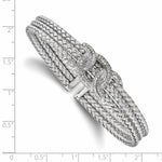 Load image into Gallery viewer, Leslie&#39;s Sterling Silver Rhodium-plated CZ Woven CuffQLF832
