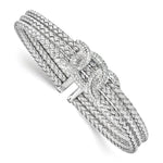 Load image into Gallery viewer, Leslie&#39;s Sterling Silver Rhodium-plated CZ Woven CuffQLF832
