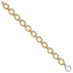 Load image into Gallery viewer, Leslie&#39;s Sterling Silver Gold-tone CZ Woven Link BraceletQLF833-7.25
