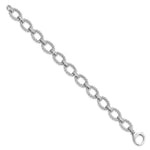 Load image into Gallery viewer, Leslie&#39;s Sterling Silver Rhodium-plated CZ Woven Link BraceletQLF834-7.25
