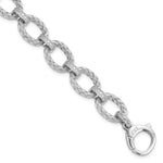 Load image into Gallery viewer, Leslie&#39;s Sterling Silver Rhodium-plated CZ Woven Link BraceletQLF834-7.25
