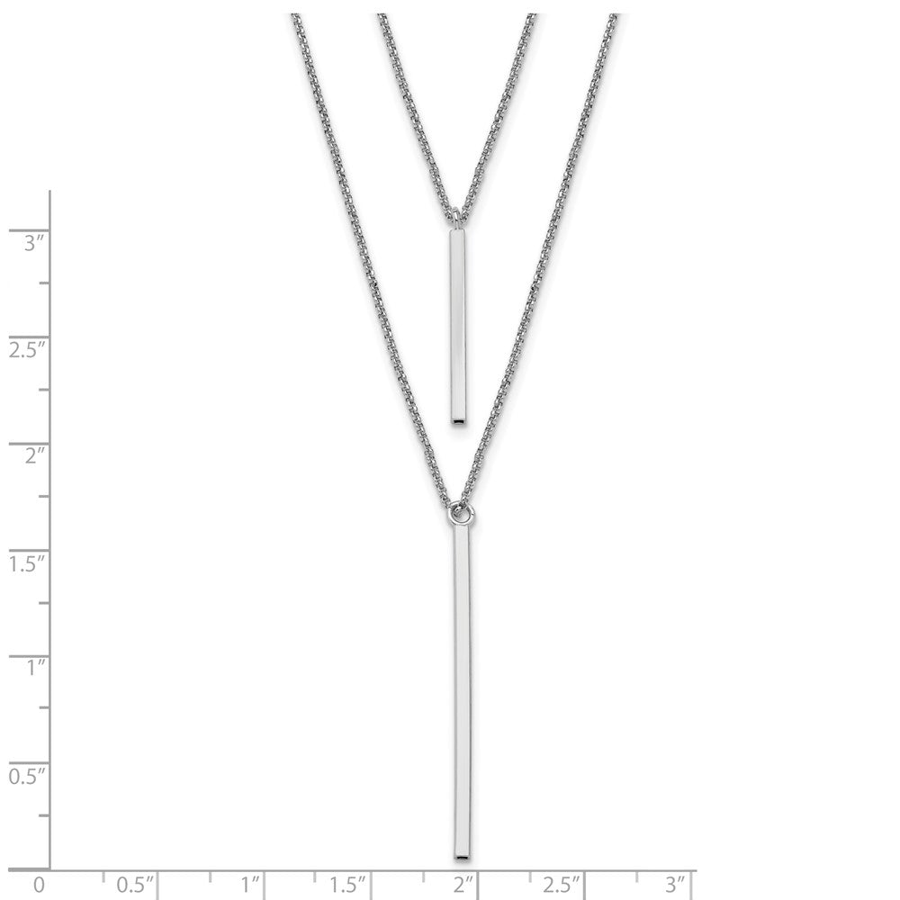 Leslie's Sterling Silver Two Strand w/2in ext. NecklaceQLF839-18