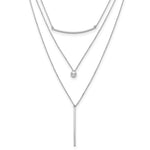 Load image into Gallery viewer, Leslie&#39;s Sterling Silver Three Strand w/2in ext. NecklaceQLF840-16.5
