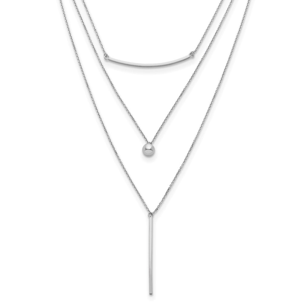 Leslie's Sterling Silver Three Strand w/2in ext. NecklaceQLF840-16.5