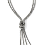 Load image into Gallery viewer, Leslie&#39;s Sterling Silver Polished Multi-strand Bead Dangle Knot NecklaceQLF847-20
