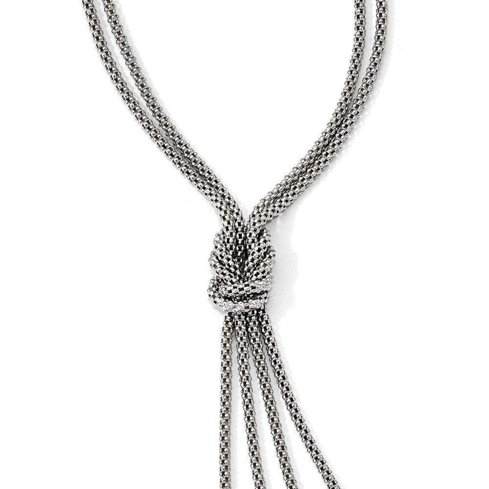 Leslie's Sterling Silver Polished Multi-strand Bead Dangle Knot NecklaceQLF847-20