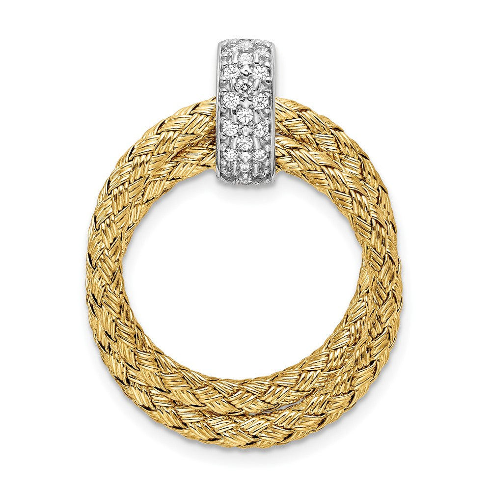Leslie's Sterling Silver w/Yellow Rhodium & CZ Braided PendantQLF864