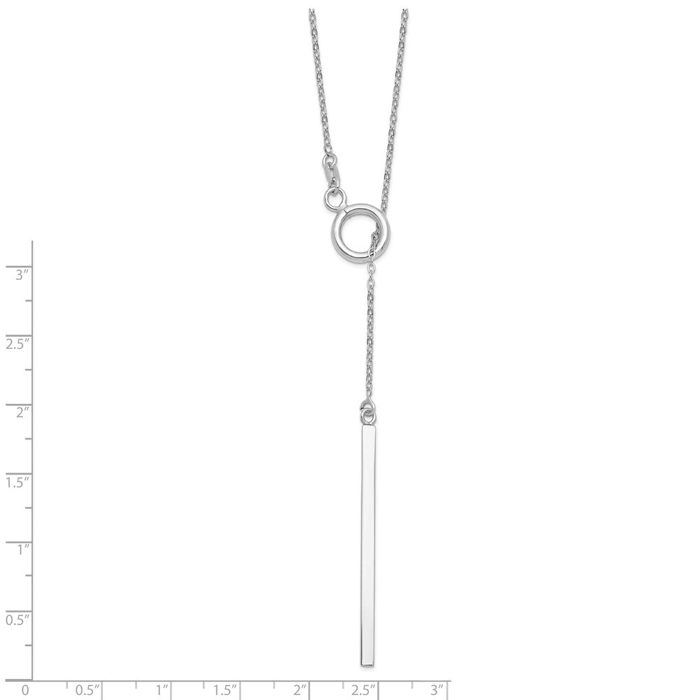 Leslie's Sterling Silver 24in Fancy Adjustable Bar Toggle NecklaceQLF870-24