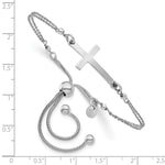 Load image into Gallery viewer, Leslie&#39;s Sterling Silver Polished Sideway Cross Adj. BraceletQLF892

