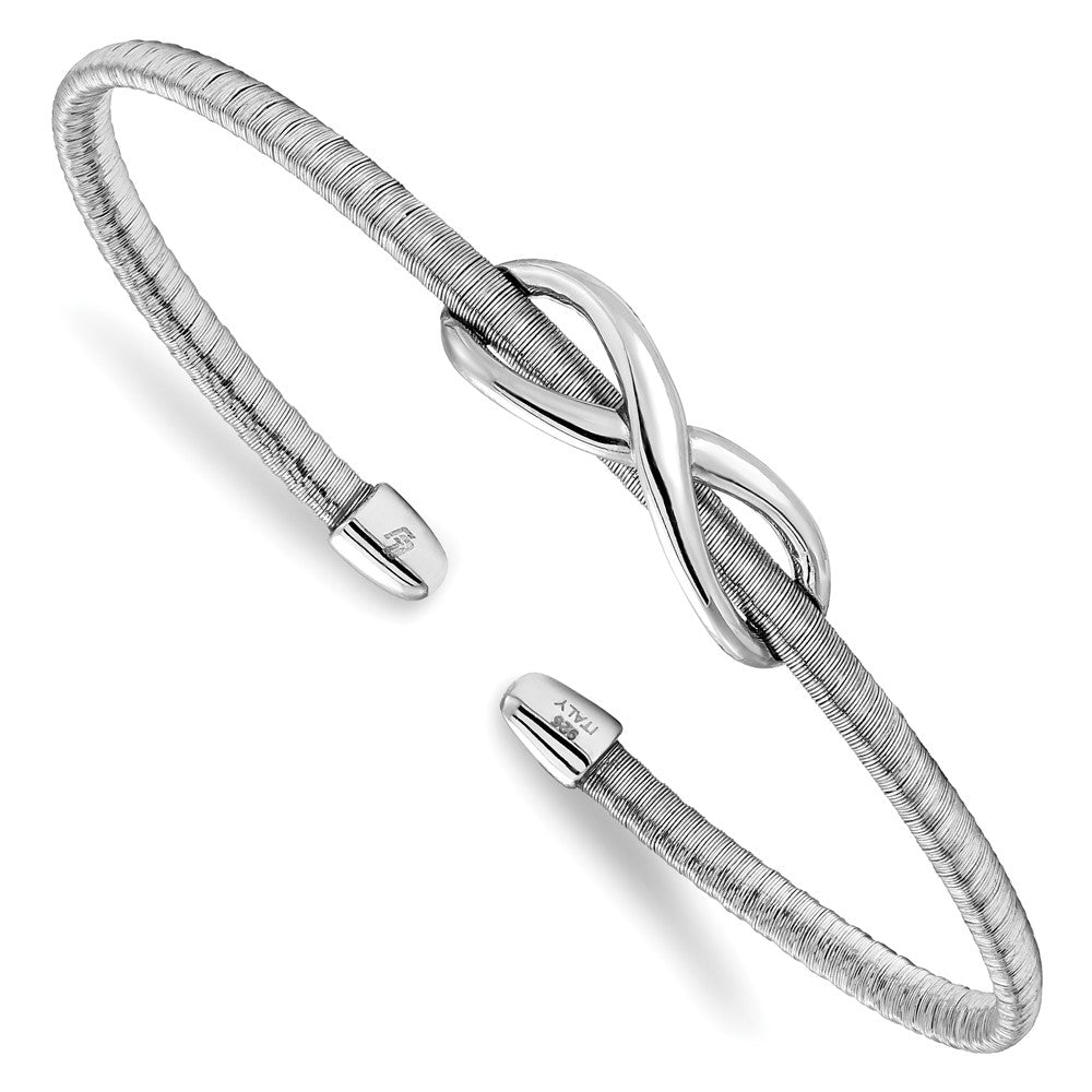 Leslie's Sterling Silver & Rhodium Textured Infinity Cuff BangleQLF897