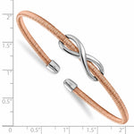 Load image into Gallery viewer, Leslie&#39;s Sterling Silver &amp; Rose Rhodium Textured Infinity Cuff BangleQLF898
