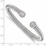 Load image into Gallery viewer, Leslie&#39;s Sterling Silver &amp; Rhodium CZ Textured Cuff BangleQLF903
